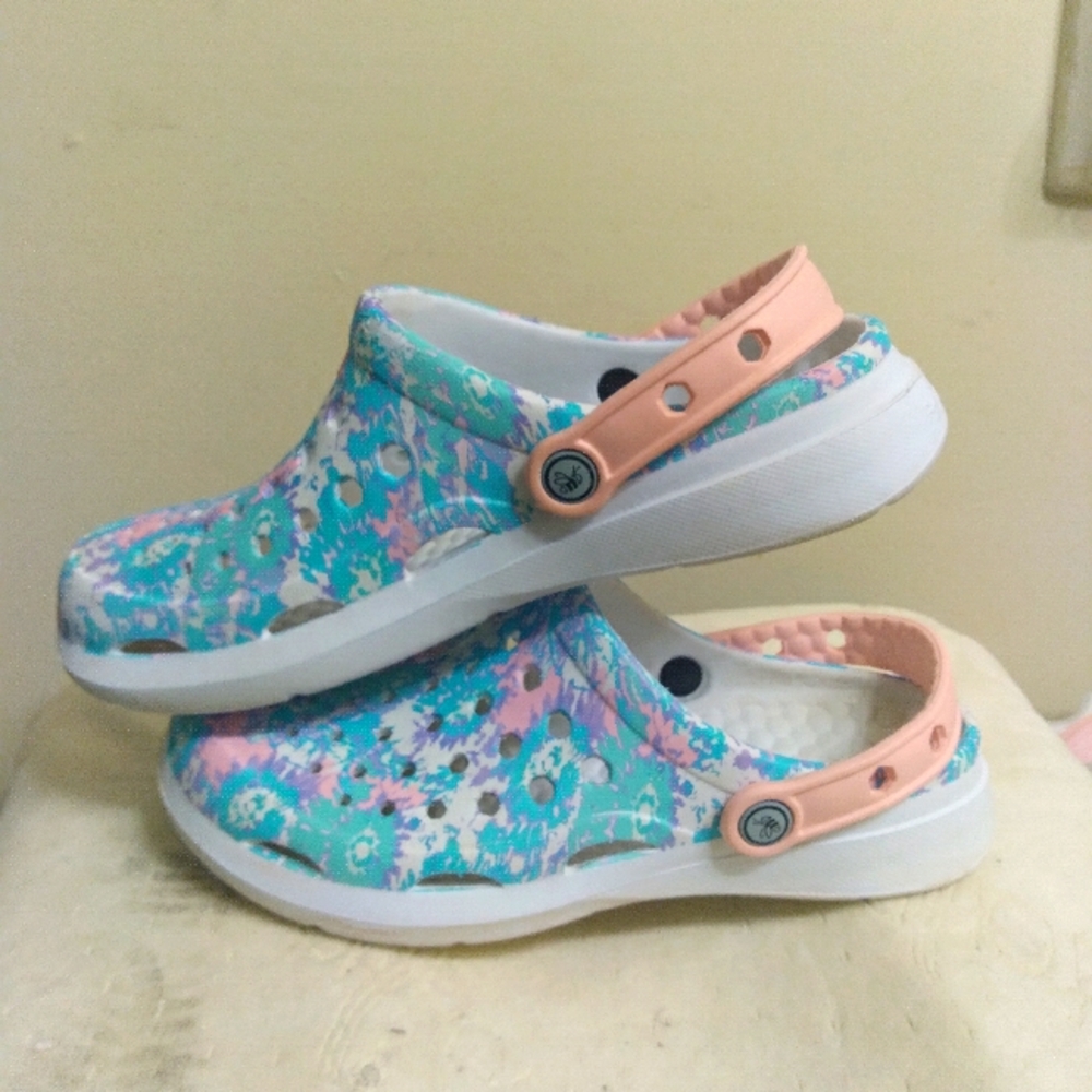 Womens Joy bees Floral Clogs, Similar To Crocs Size 8